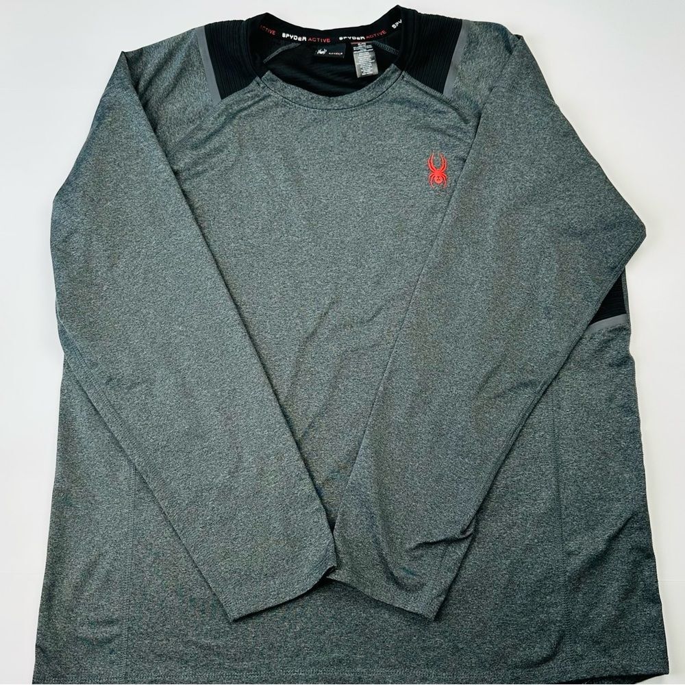 NWOT Spyder Active Men’s SZ XL Long Sleeve Gray Performance Pullover Stretch